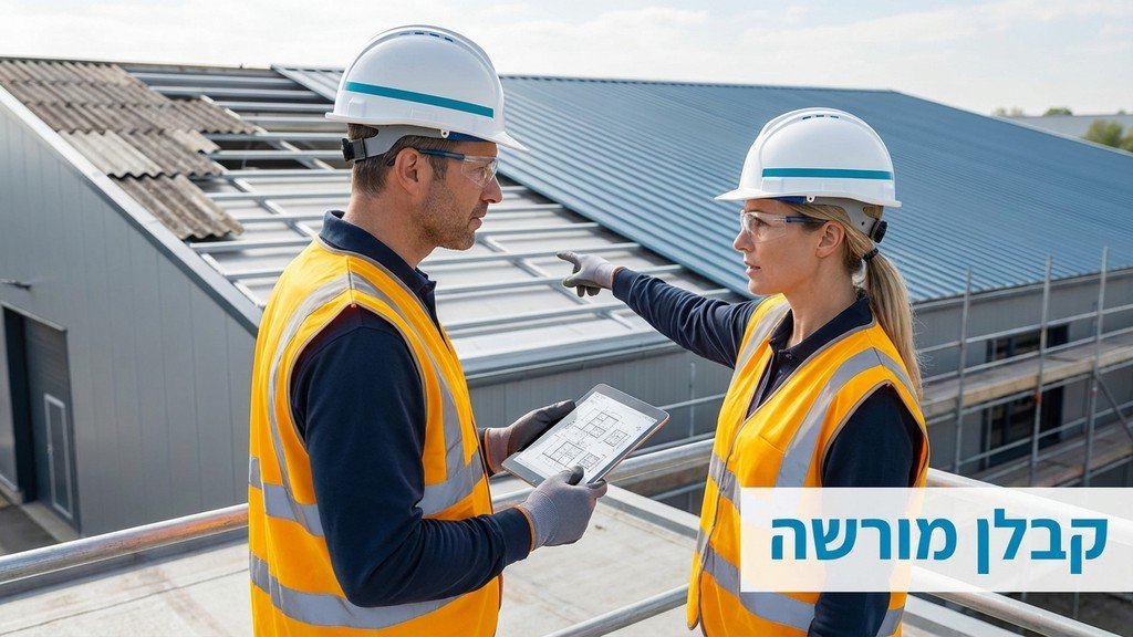 נוצר על ידי מודל בינה מלאכותית Gemini Pro צוות מקצועי מתכנן החלפת גג אסבסט