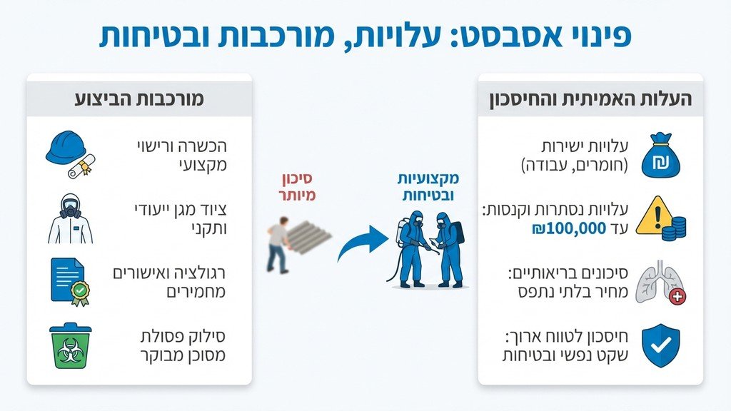 נוצר על ידי מודל בינה מלאכותית Gemini Pro צוות מקצועי בבגדי מגן מפנה לוחות אסבסט