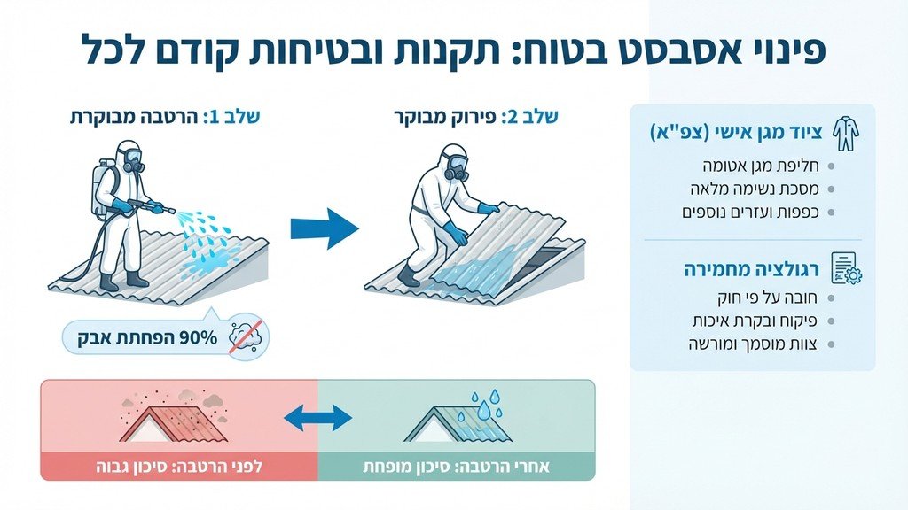 נוצר על ידי מודל בינה מלאכותית Gemini Pro צוות פינוי אסבסט ממוגן מבצע הרטבה של הגג